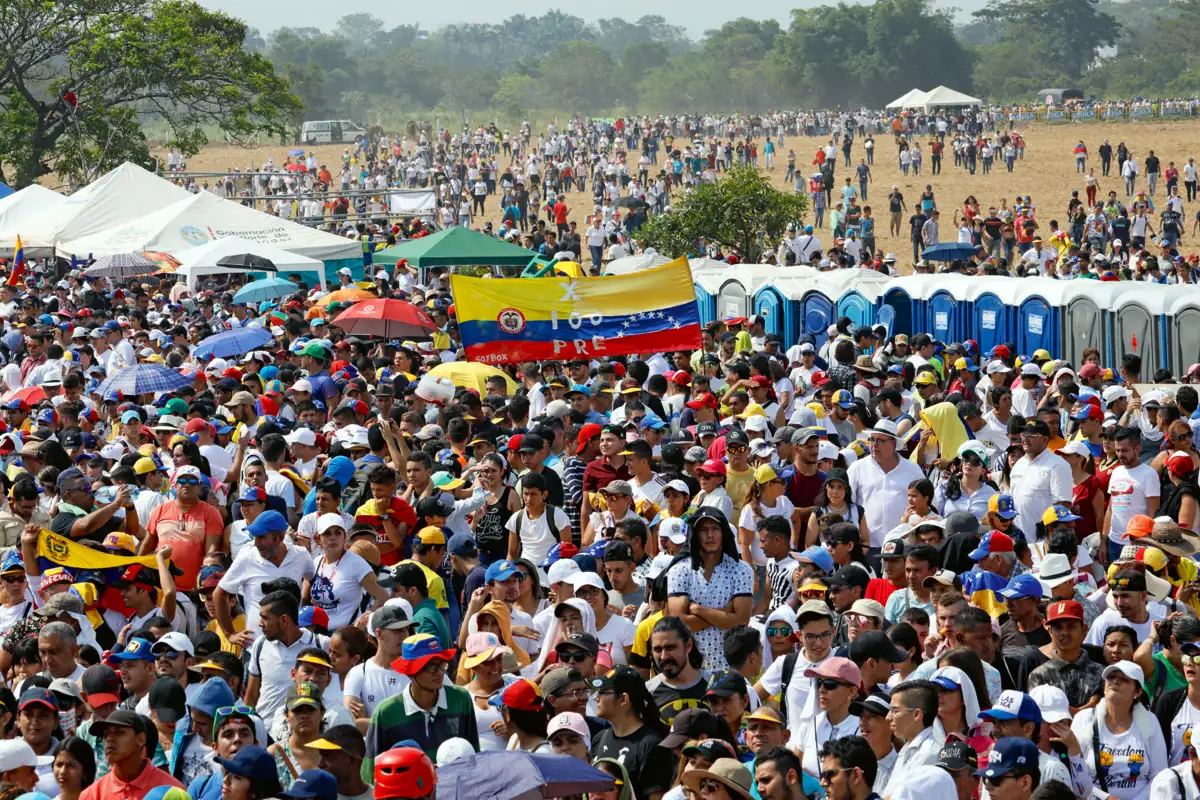 Concierto Venezuela Aid Live. Puente Binacional Tienditas, Cúcuta, Norte de Santander, 22 de febrero de 2019.