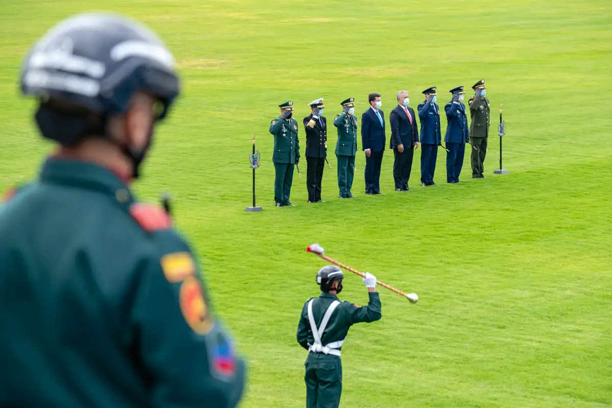 Reconocimiento de tropas ministro de Defensa Nacional. Escuela Militar de Cadetes José María Córdova. 6 de febrero de 2021.
