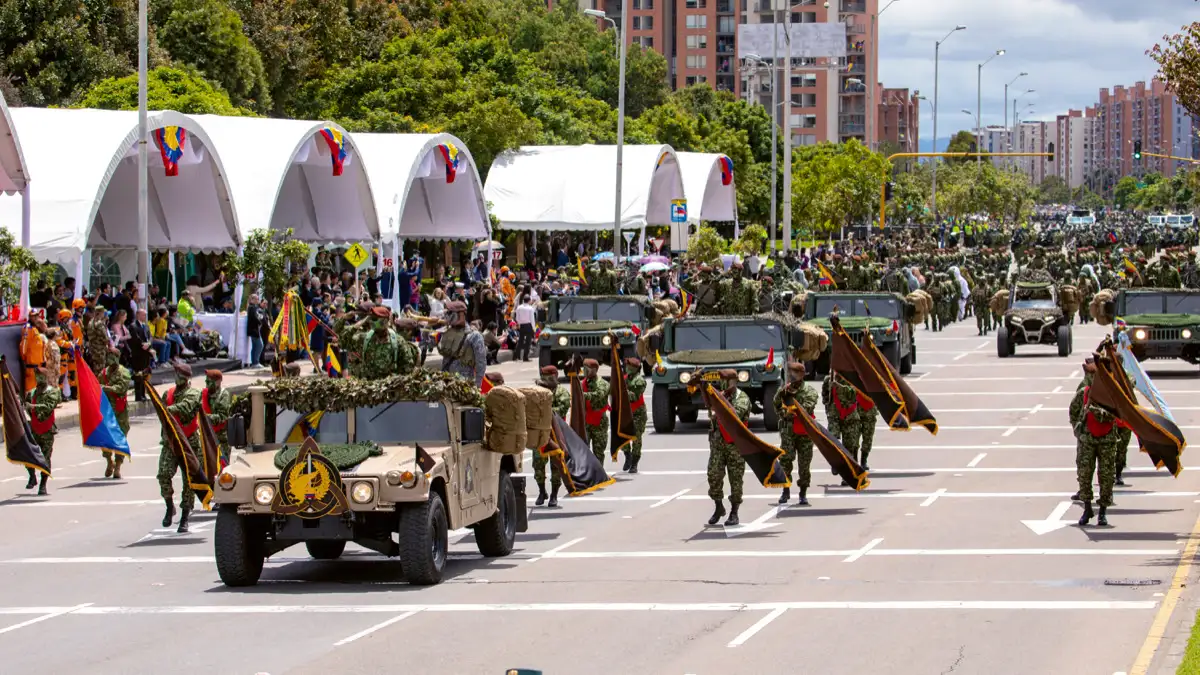 Desfile de las Fuerzas Armadas. Centro de Inteligencia Policía Nacional, Bogotá, 20 de julio de 2022.