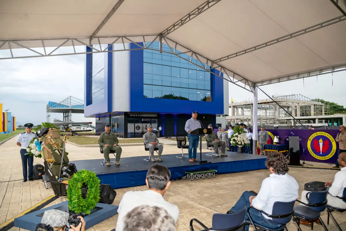 Lanzamiento del Centro de Operaciones Espaciales SPOC. Escuela de Aviación M. F. Suárez, Cali, Valle, 28 de julio de 2022.