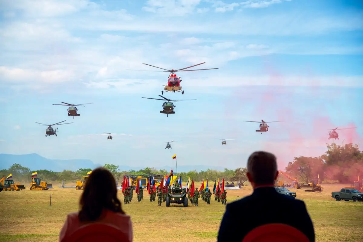 Demostración de capacidades y ceremonia militar en conmemoración del 201 aniversario del Ejército Nacional. Fuerte Militar de Tolemaida Nilo, Cundinamarca, 7 de agosto de 2021.