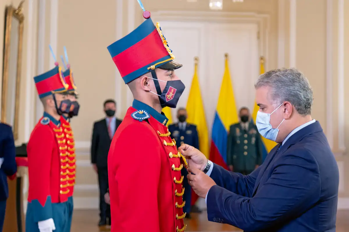 Condecoración soldados Guardia Presidencial. Casa de Nariño, Bogotá, 28 de enero de 2021.