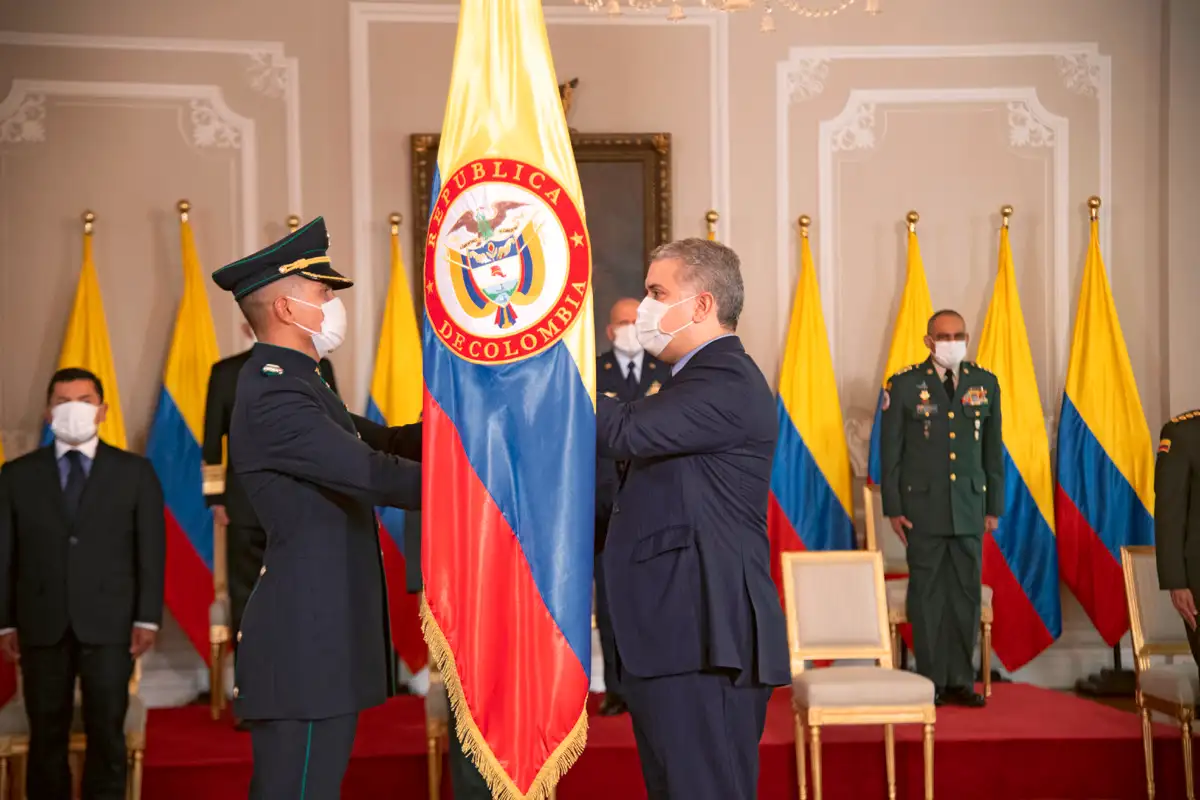 Graduación en LXXX aniversario Escuela de Policía General Santander. Casa de Nariño, 15 de mayo de 2020.