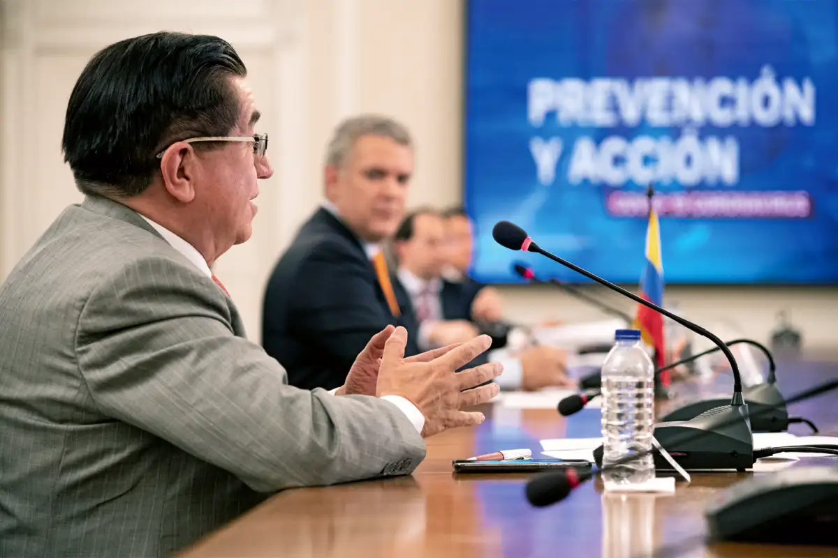 Programa Prevención y Acción con el ministro de Salud, Fernando Ruiz. Casa de Nariño, Bogotá, 4 de mayo de 2020.