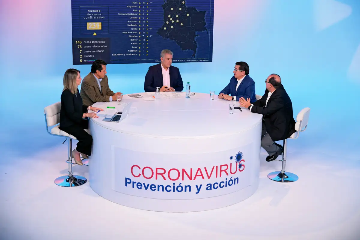 Panel sobre covid-19, Programa Prevención y Acción. Casa de Nariño, Bogotá, 22 de marzo de 2020.