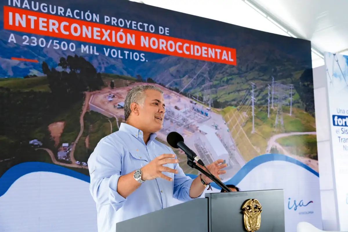 Inauguración Proyecto de Interconexión Noroccidental 230/500 Mil Voltios ISA Intercolombia. Subestación de Medellín, Heliconia, Antioquia, 16 de julio de 2021.