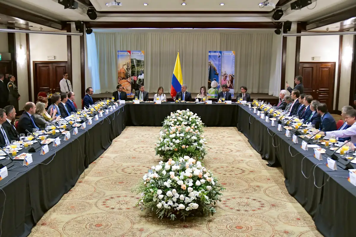 Reunión con empresarios colombianos y Procolombia en el marco de la posesión del presidente Luis Alberto Lacalle. Hotel Radisson, Montevideo, Uruguay, 1 de marzo de 2020.