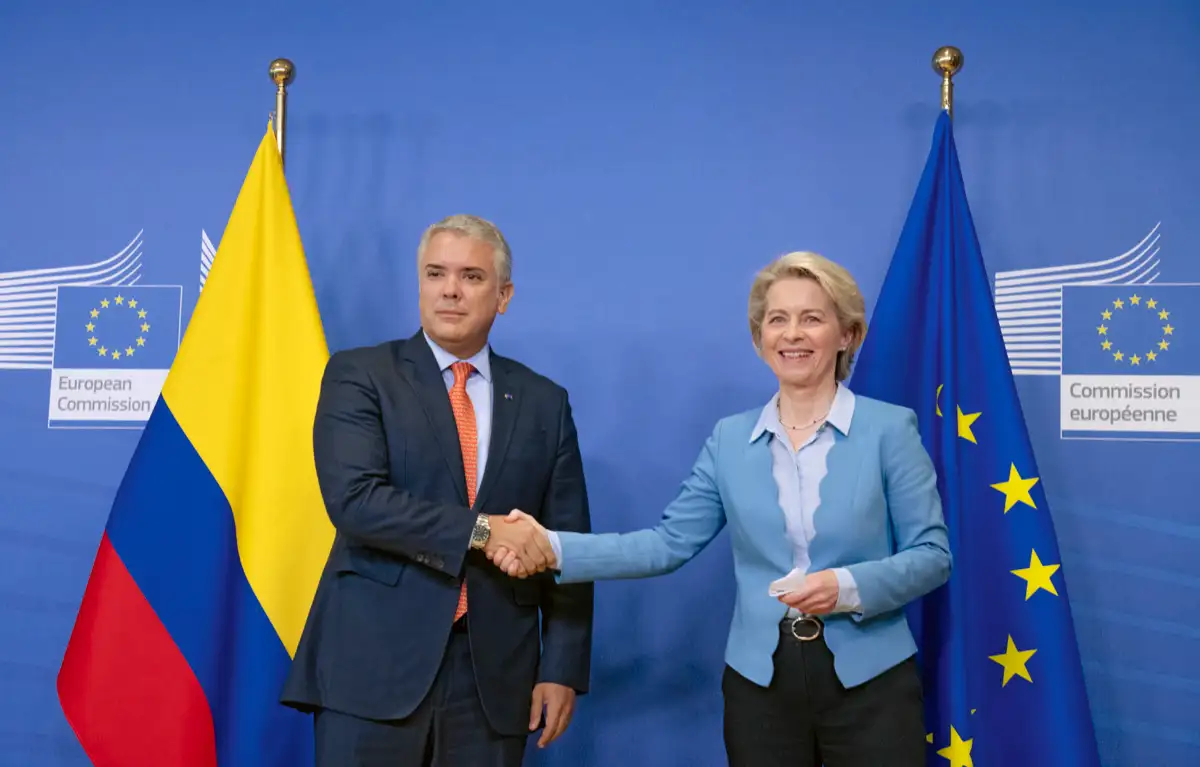 Reunión con la presidenta de la Comisión Europea, Ursula Von der Leyen. Bruselas, Bélgica, 14 de febrero de 2022.