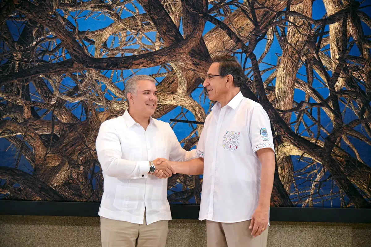 Con el presidente de Perú, Martín Vizcarra. Pucallpa, Perú, 27 de agosto de 2019.