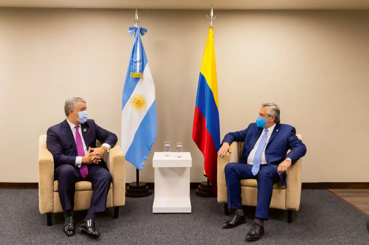 Reunión con el presidente argentino, Alberto Fernández. La Paz, Bolivia., 8 de noviembre de 2020.