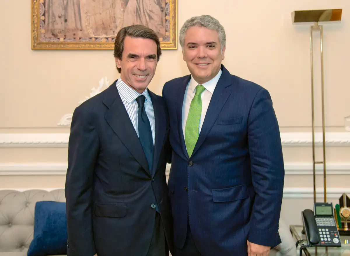 Con José María Aznar, expresidente español. Casa de Nariño, Bogotá, 17 de septiembre de 2019.