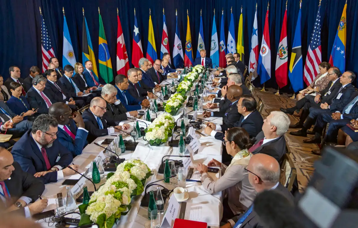 Debate multilateral presidido por Donald Trump sobre la situación en Venezuela en la sede de la ONU. Nueva York, EE. UU. 25 de septiembre de 2019.