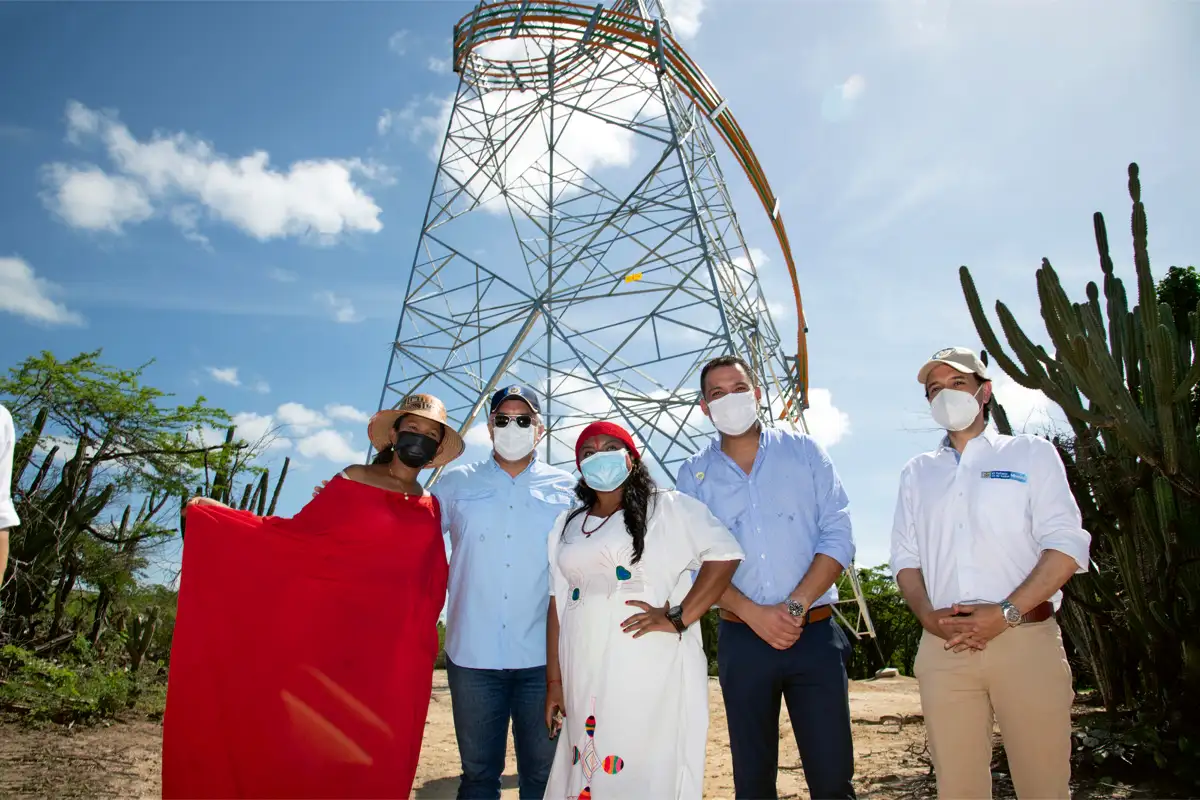 Inauguración del Proyecto de Refuerzo Eléctrico La Guajira. Torre Emblemática. Sector de Cuatro Vías, Maicao, La Guajira, 20 noviembre de 2020.