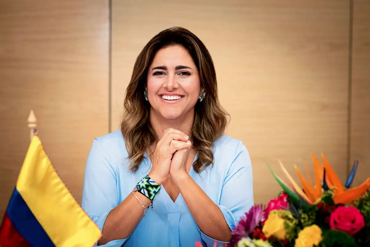 María Juliana Ruiz Sandoval, primera dama de la Nación, en el Encuentro de GONUestoras Sociales. Yopal, Casanare, 28 de mayo de 2019.