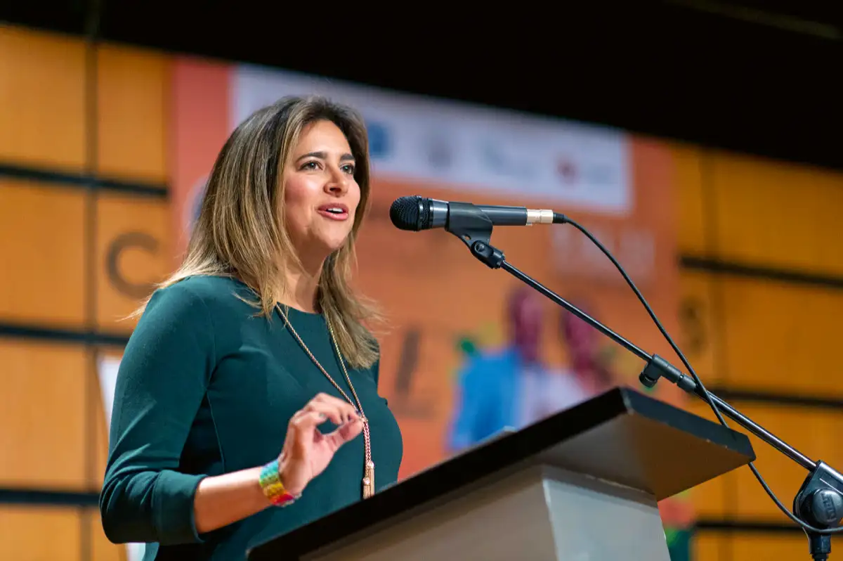 La primera dama en la feria Silverexpo, el primer espacio en Colombia y Latinoamérica de entretenimiento y bienestar para personas mayores. Corferias, Bogotá, 9 de agosto de 2019.
