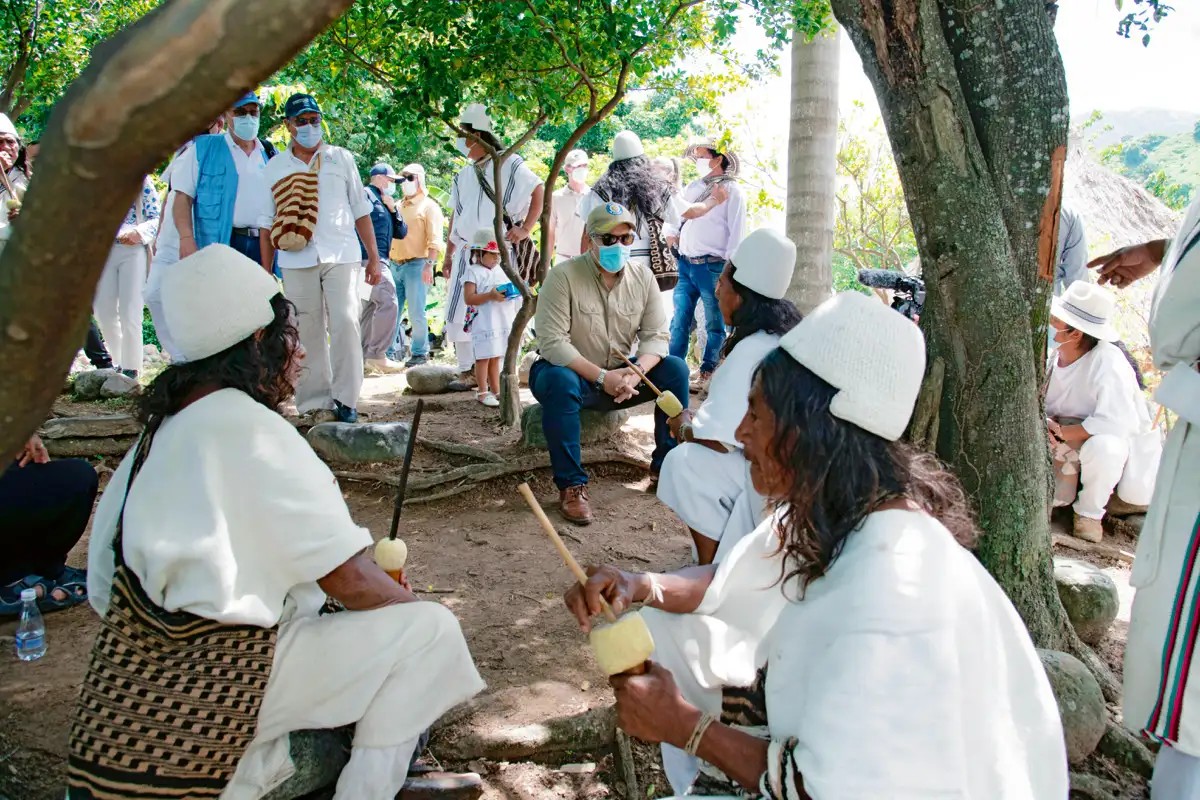 El presidente Duque visita un resguardo indígena en la Sierra Nevada de Santa Marta, 5 de junio de 2021.